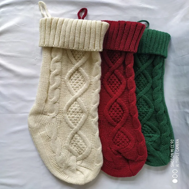 Sacchetti regalo di Natale personalizzati di alta qualità, decorazioni natalizie in maglia, calze di Natale grandi e calzini decorativi FY2932_voghion.com