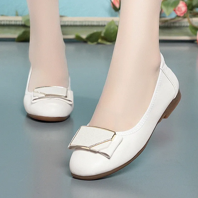 Ballet Flats For Women Genuine Leather Comfortable Soft Sole Shoes_voghion.com