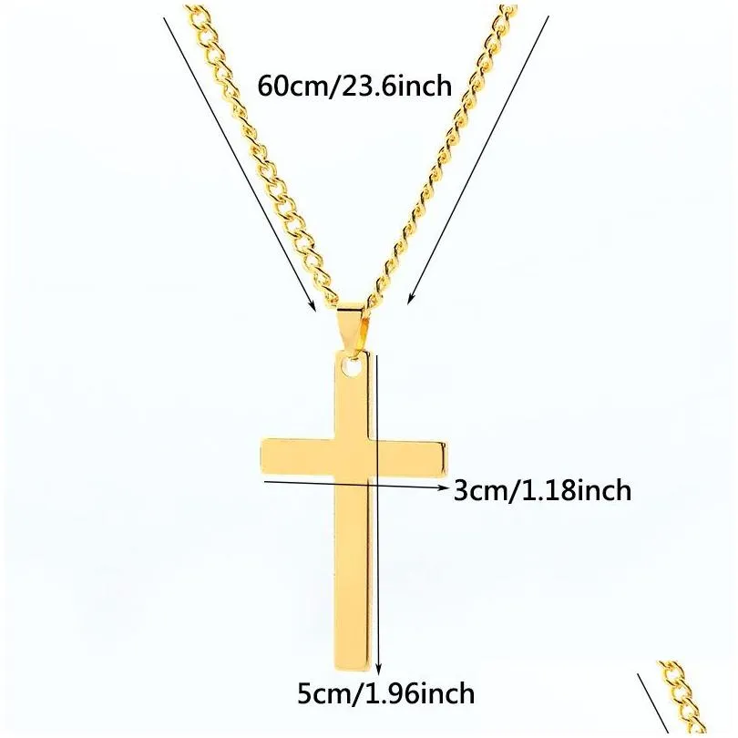Collier pendentif croix pour homme en acier inoxydable_voghion.com