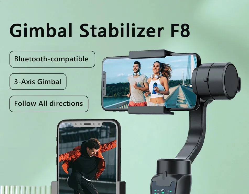 Support de téléphone portable à cardan 3 axes QAML F8, stabilisateur d'enregistrement vidéo anti-vibration pour smartphone 250417_voghion.com