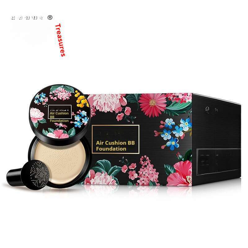 Base líquida, corrector transparente, maquillaje con cojín de aire tipo hongo_voghion.com