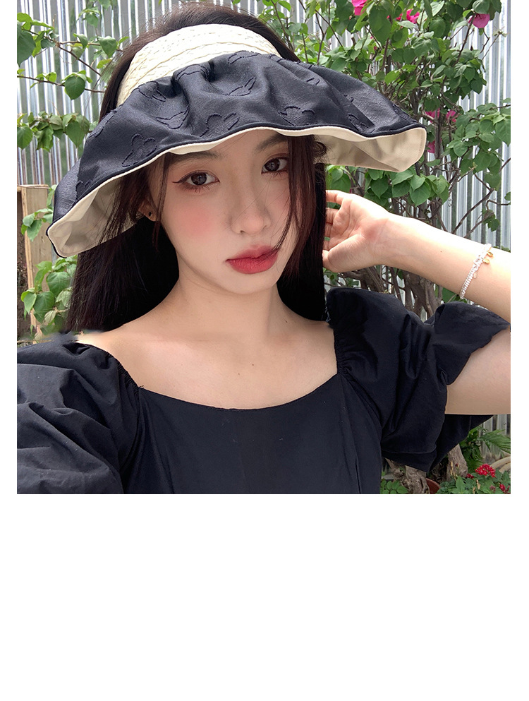 Women's Wide Brim Sun Visor Hat With Uv Protection For Summer_voghion.com