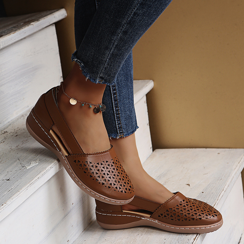 Modische, lässige, perforierte Schuhe für Damen_voghion.com