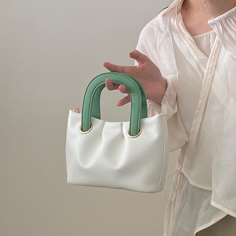 Kleine gruppe plissiert cloud crossbody frauen in 2024, neue sommer, kontrast farbe, handtasche für mädchen, trendy_voghion.com