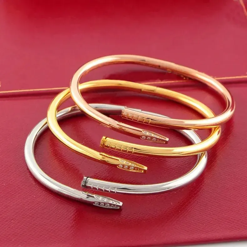 Love Nail Bracelet Designer Bangles for Women Mens Stainless Steel Alloy Armband Pulsera Pulseras Plated Gold Sier Rose_voghion.com
