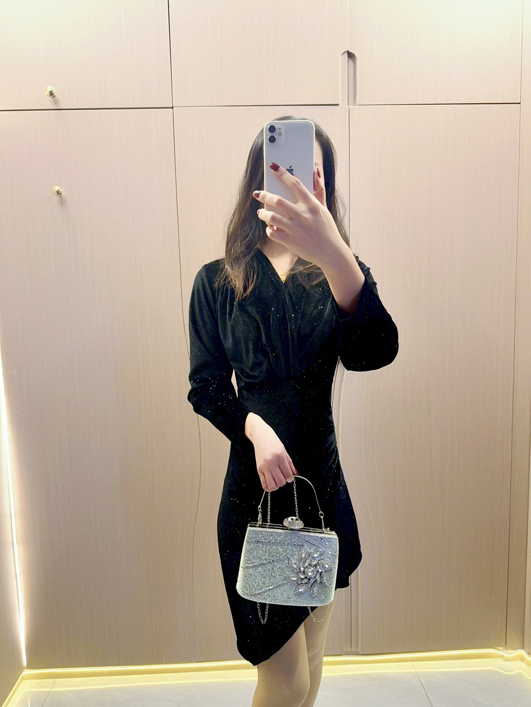New Water Celebrity Style Dress Diamond Inlaid Handheld Banquet Women's Bag, Single Shoulder Diagonal Straddle Small Bag_voghion.com