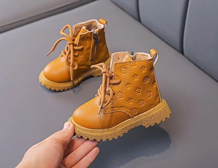 Kid Kleinkind Mode Herbst Winter Jungen Britischen Plüsch Kurze Kinder Mädchen Knöchel Cutefeet Junge Mädchen Stiefel Kinder Schuhe Größen_voghion.com