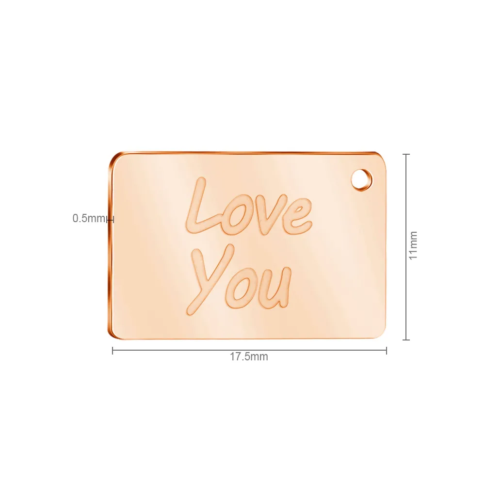 Collier avec pendentif en forme d'enveloppe et de chaîne avec message secret caché Love You en or rose et argent_voghion.com