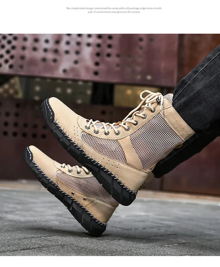Bottines d'été en maille pour femme, chaussures montantes, respirantes, roses, tendance, décontractées, grande taille 48, 250530_voghion.com