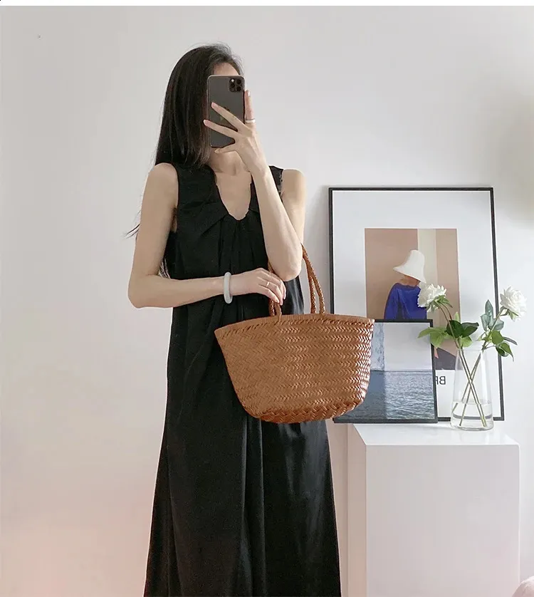 Geflochtene Ledertasche Damen Handtasche Aus Echtem Rindsleder_voghion.com