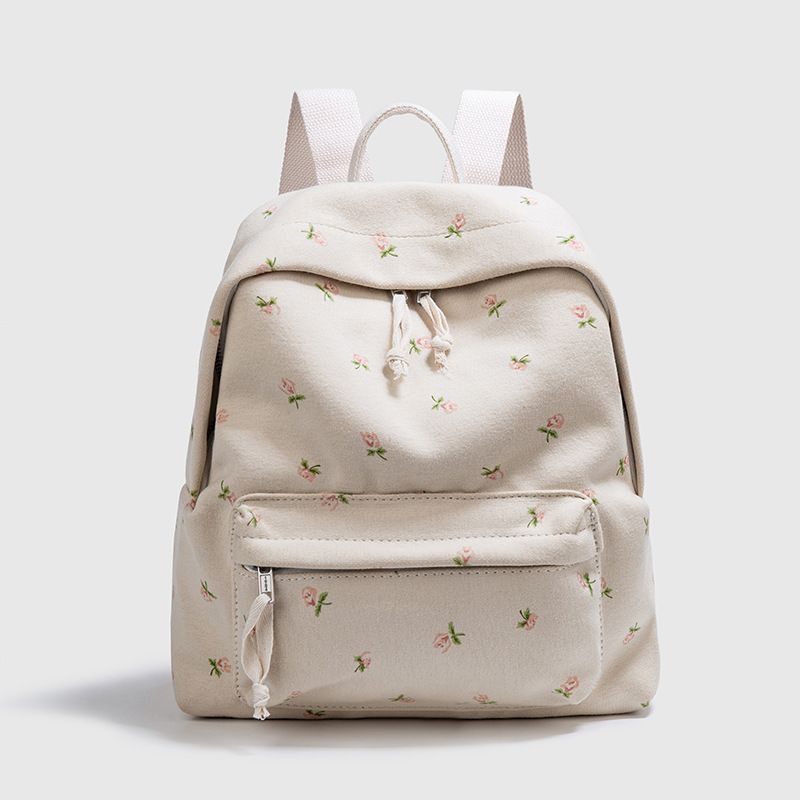 BM kleiner Blumenrucksack Canvas-Rucksack lässige Mode Damentasche_voghion.com
