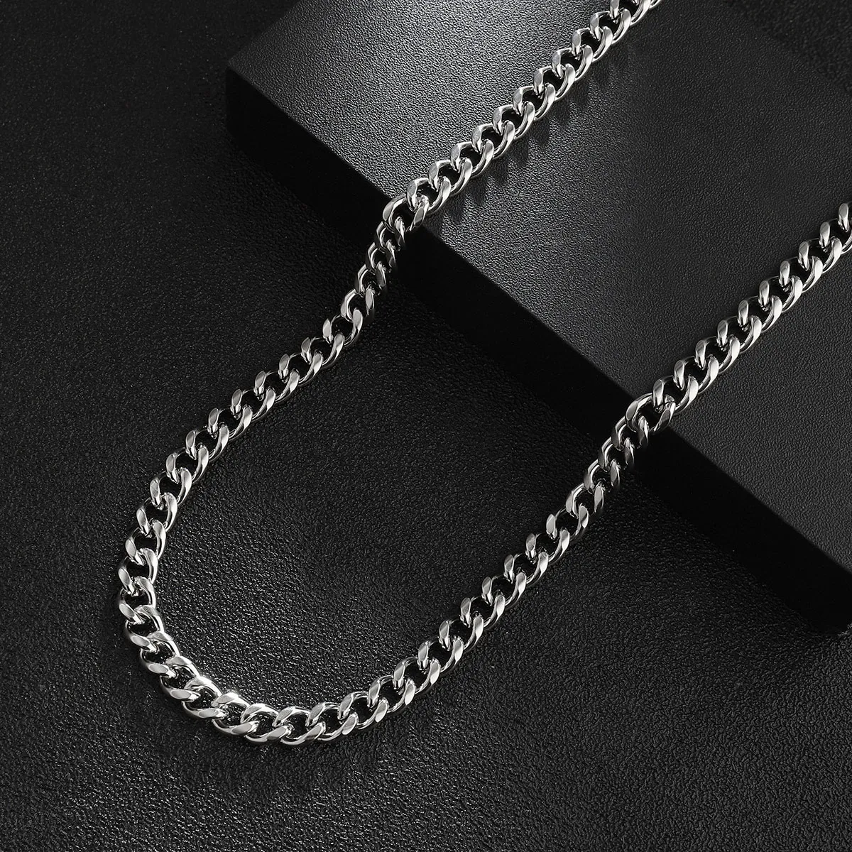 Catene in acciaio inossidabile 5mm 7mm 9mm Collane cubane di base Quattro maglie di rettifica laterali per accessori per la creazione di gioielli fai da te_voghion.com