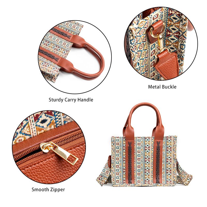 Western Geldbörse Damen Tragetasche Schultertasche Bohemian Aztec Handtasche_voghion.com