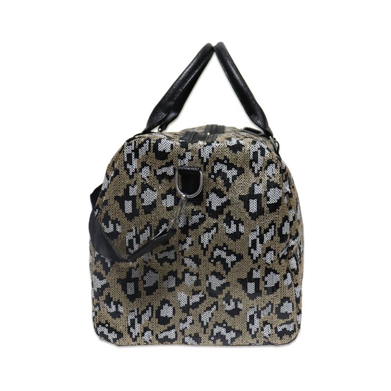 Große Kapazität Pailletten Leopardenmuster Reisetasche Wochenende Gepäcktasche Männer und Frauen Reisen tragbare_voghion.com