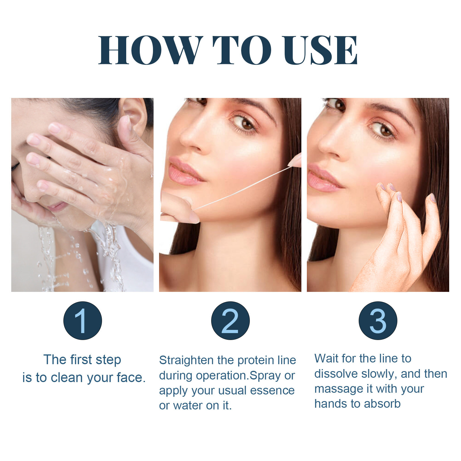 Linha de lifting de proteína EELHOE antirrugas para pele em V, lifting facial, firmeza, relaxamento dos contornos faciais, redução de medidas finas_voghion.com