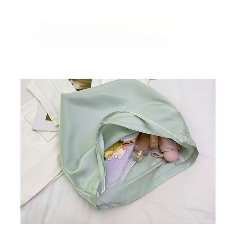 Version coréenne du nouveau sac à main double face en soie pour femme, sac seau décontracté à bandoulière_voghion.com