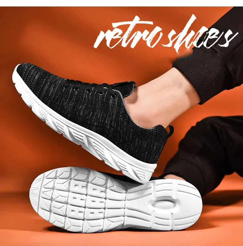 Zapatillas de deporte de punto con cordones para hombre y mujer, informales, atléticas, para correr, caminar, gimnasio, deportes al aire libre, transpirables_voghion.com