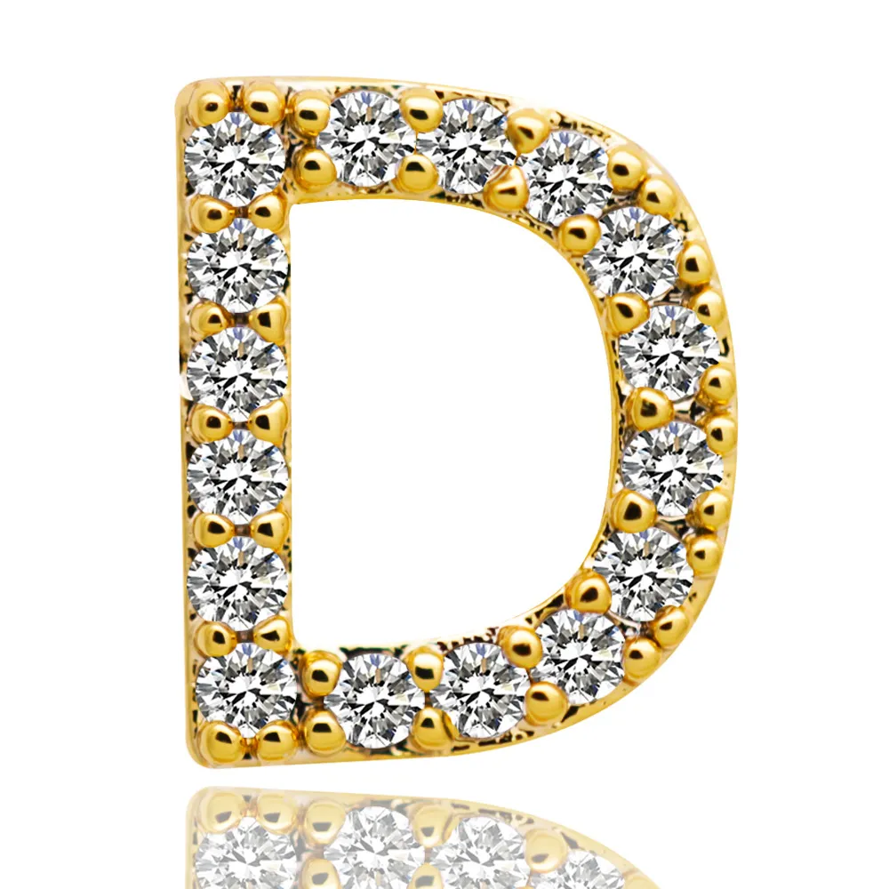 & Oro bianco ghiacciato A-Z Lettera personalizzata Grillz Full Dia fai da te Fang Grills Dente inferiore Cap Hip Hop Dentale Bocca Denti_voghion.com