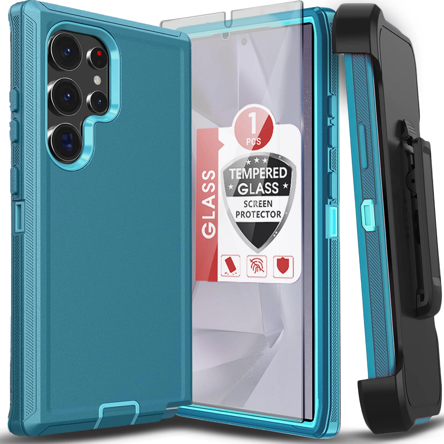 For Samsung Galaxy S25 Ultra S24 S23 S22 S20 FE Case Phone Cover + Screen Glass_voghion.com