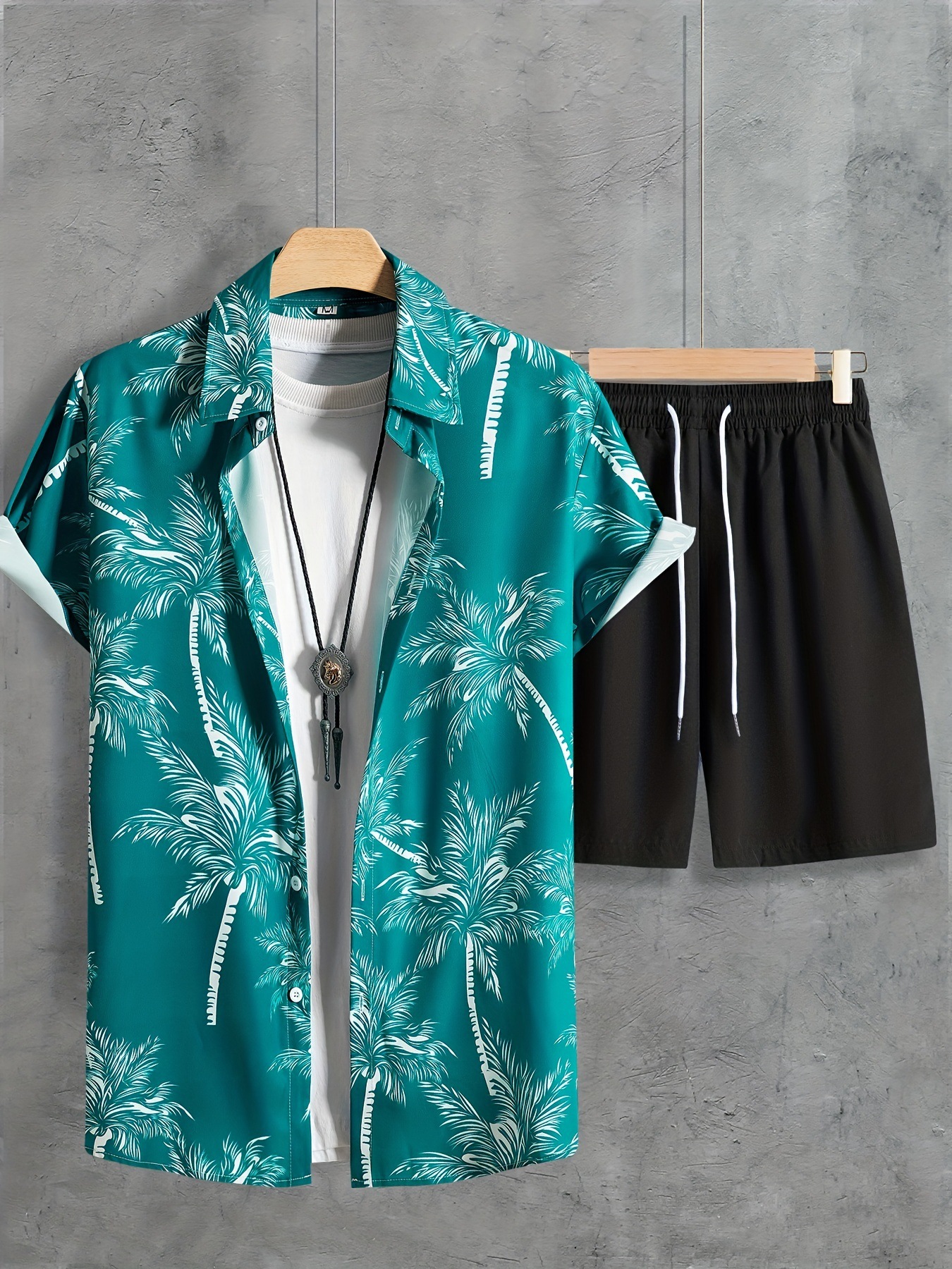 Men's Clothing 2024 Summer New Shirt Shorts Suit 3D Printing Casual Vacation Men's Cardigan Two-piece Suit_voghion.com
