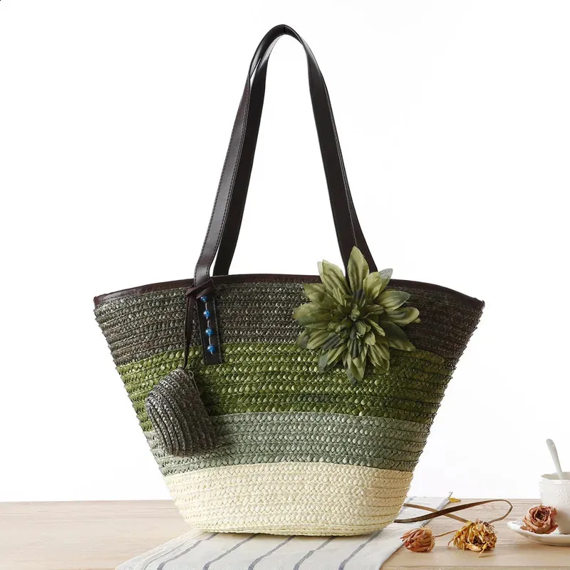 Modische Handgeflochtene Tragetasche Und Schultertasche Aus Stroh_voghion.com