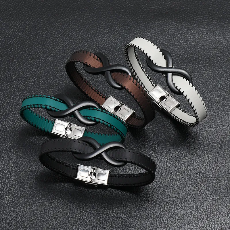 Infinity Lederarmband Für Herren Vintage Edelstahl Geschenk_voghion.com