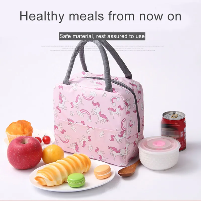 Thermal Dinner Canvas Handbag Picnic Cooler Travel Breakfast Box School Children Convenient Lunch Bag Tote Food_voghion.com