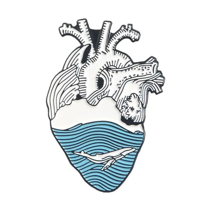 Enamel Heart Lapel Pin Brooch Decorative Accessory For Clothes_voghion.com