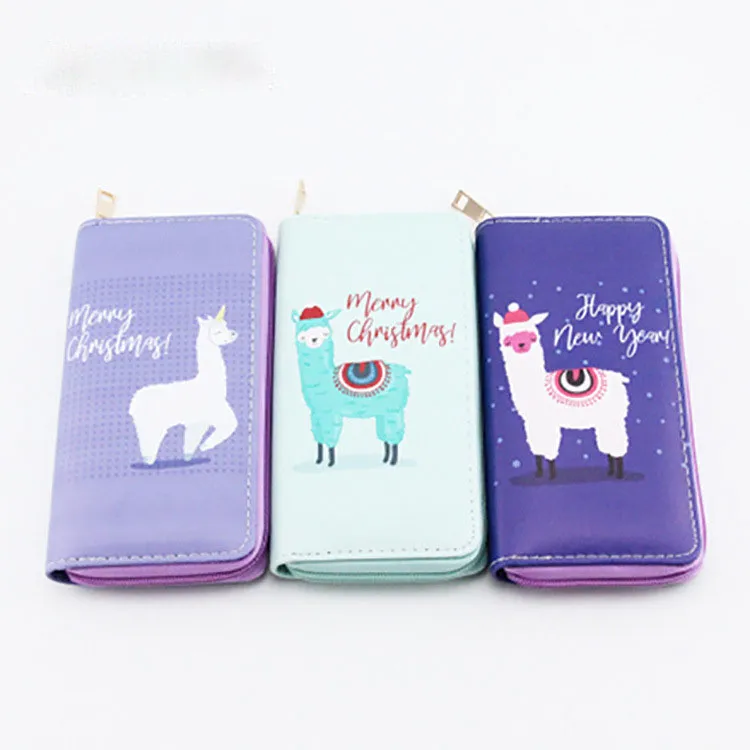 Baby Christmas elk Alpaca Print Coin Purse cartoon Xmas deer Alpacasso children wallet 12 styles women Hand bags C5223_voghion.com