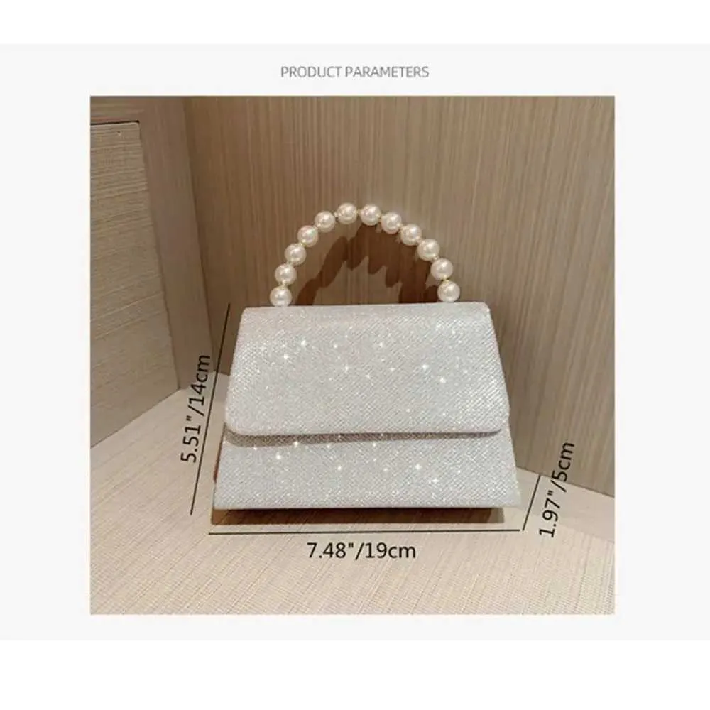 Parelketting schouder portemonnee goud glanzende zijden avondtas elegante en modieuze bolvormige clutch dames handtas Y241019_voghion.com