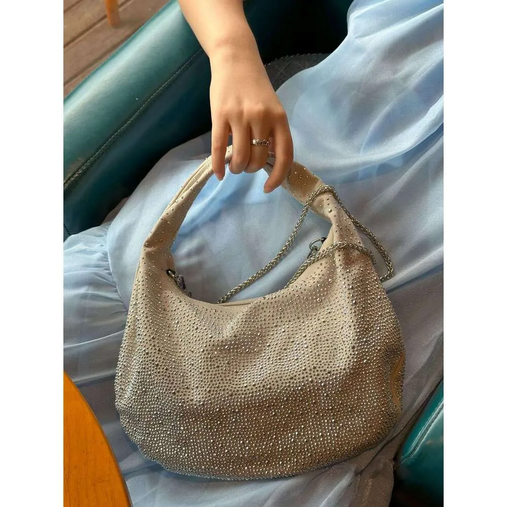 Same Style As Blogger Women's Party Dia Denim 2024 New Fashion Design Chain Crossbody Bag Single Shoulder Pouch Blue_voghion.com