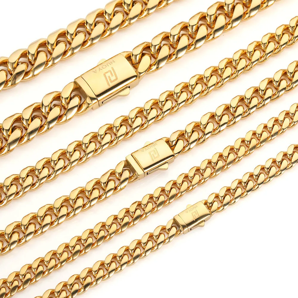 Charm Bracelets Hip Hop Rock Jewelry Free Custom Name Gold Plated Miami Cuban Link Chain Stainless Steel Bracelet For_voghion.com