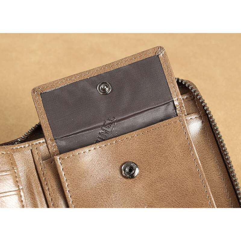 Brand Boxed Men's Head Rindsleder Geldbörse, Reißverschluss Geldbörse, Horizontale Multifunktions Geldbörse_voghion.com