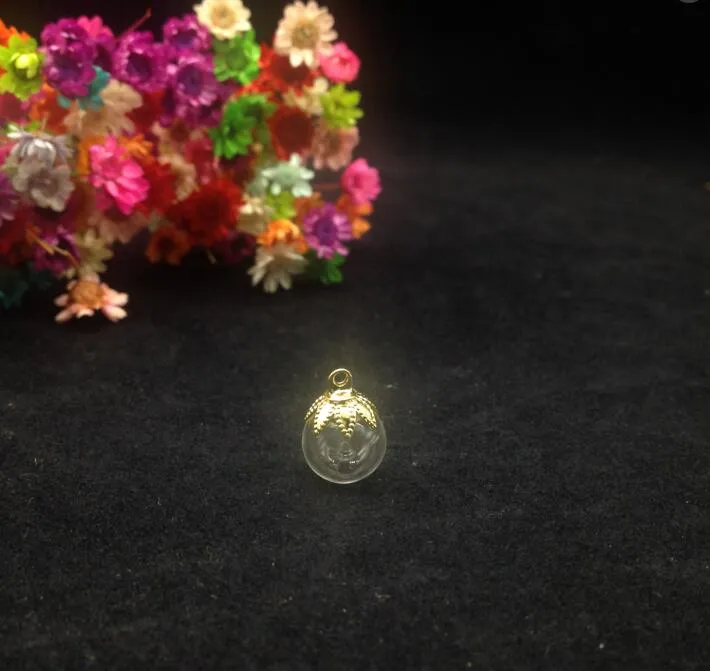 Lot de 5 colliers pendentifs en verre transparent de 10 mm avec globe à bulles et bouchon de 6 mm pour collier à faire soi-même, couvercle de dôme de bouteille_voghion.com
