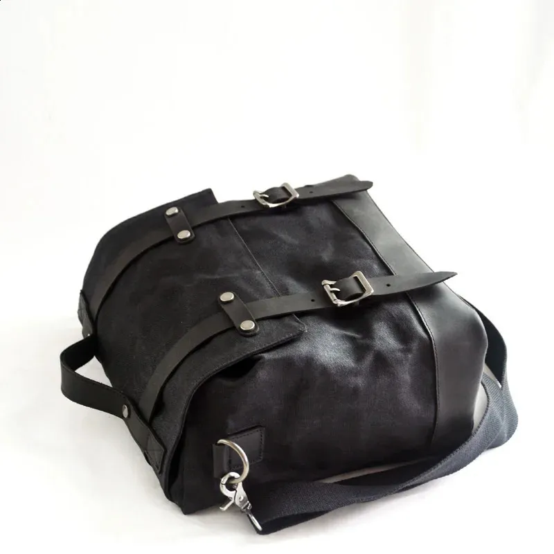 Retro locomotive universal waterproof side motorcycle canvas knight saddle bag 240824_voghion.com