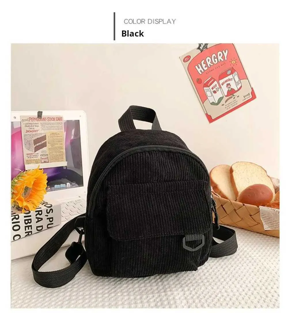 Kleiner Damen Mini Rucksack Aus Kord Für Freizeit Und Reisen_voghion.com