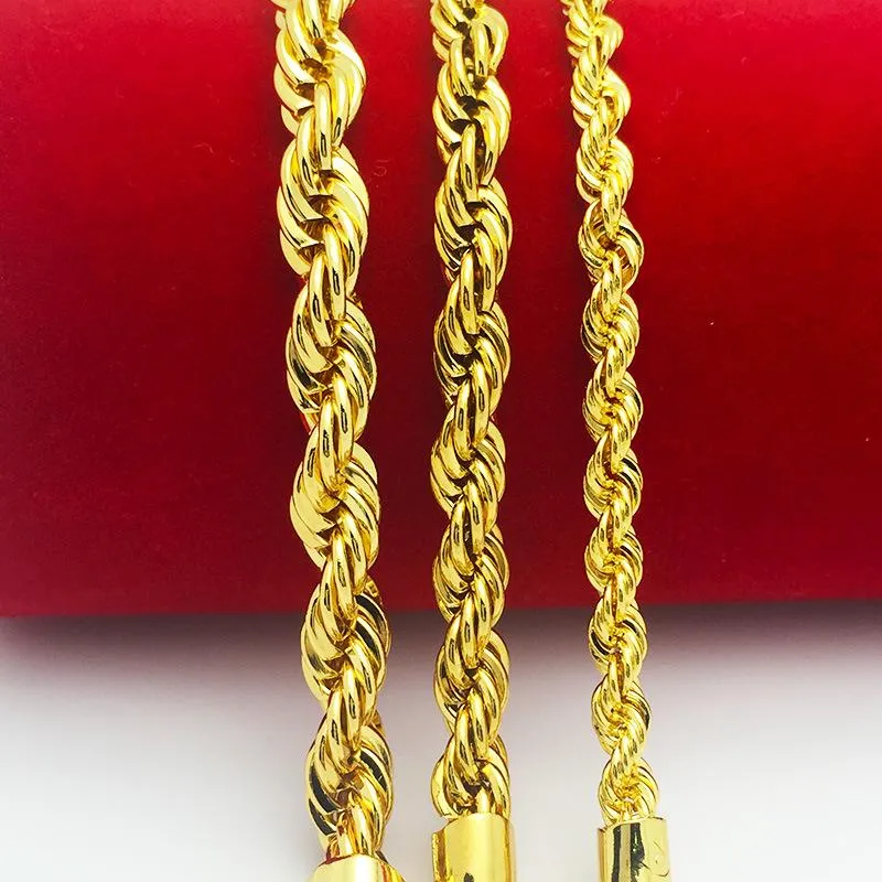 Kjeder Gullfylt Solid Twisted Chain Men Kvinner Smykker Mote Punk Style 5MM 6MM 7MM Full Størrelse For Your ChoiceKjeder_voghion.com