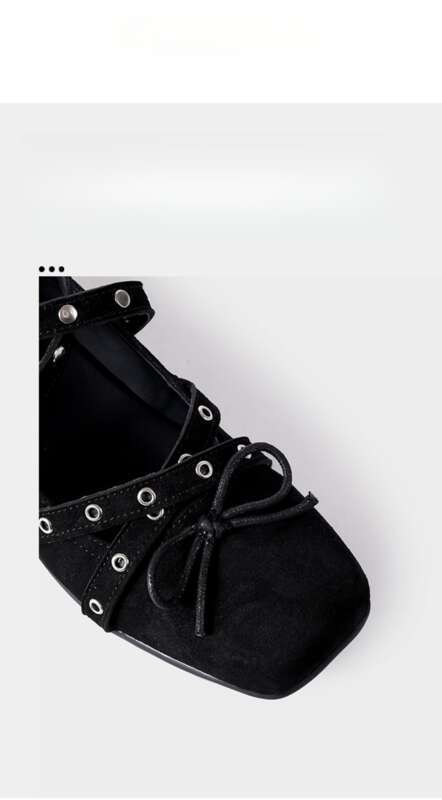 Französische Schuhe 2025 Frühling Neue Nieten Gürtelschnalle Ballerinas_voghion.com