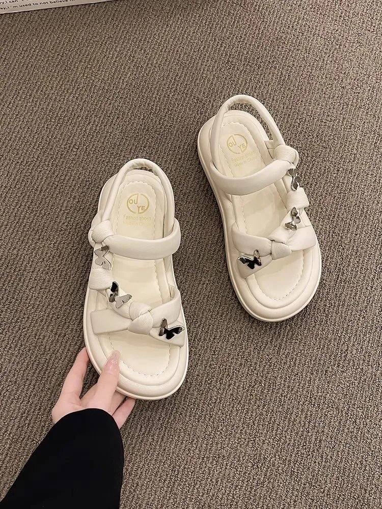 Roman Style Butterfly Sandals Comfortable Beach Shoes For Summer_voghion.com