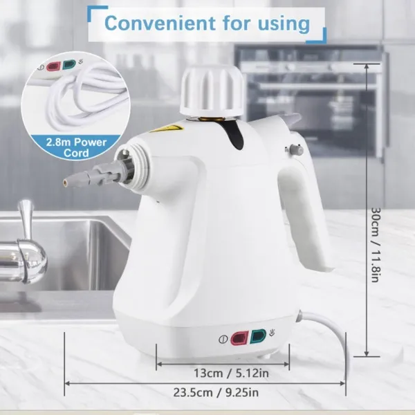Pulitore a vapore portatile con serbatoio da 280 ml, pulitore multifunzione ad alta pressione per uso domestico_voghion.com