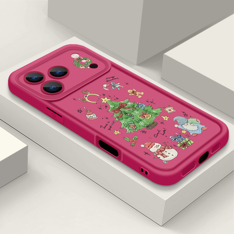 Bowknot Christmas Tree Soft TPU Phone Case For IPhone Air 16e 17 16 15 14 Pro Max 13 12 Pro 15 16 Plus Shockproof Silicone Cover_voghion.com