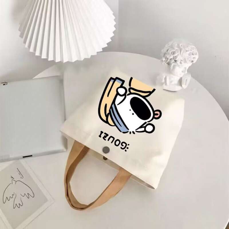 Borsa tote compatta in tela per pendolari, borsa in tela versatile compatta, borsa per il pranzo semplice per studenti, per esterni_voghion.com