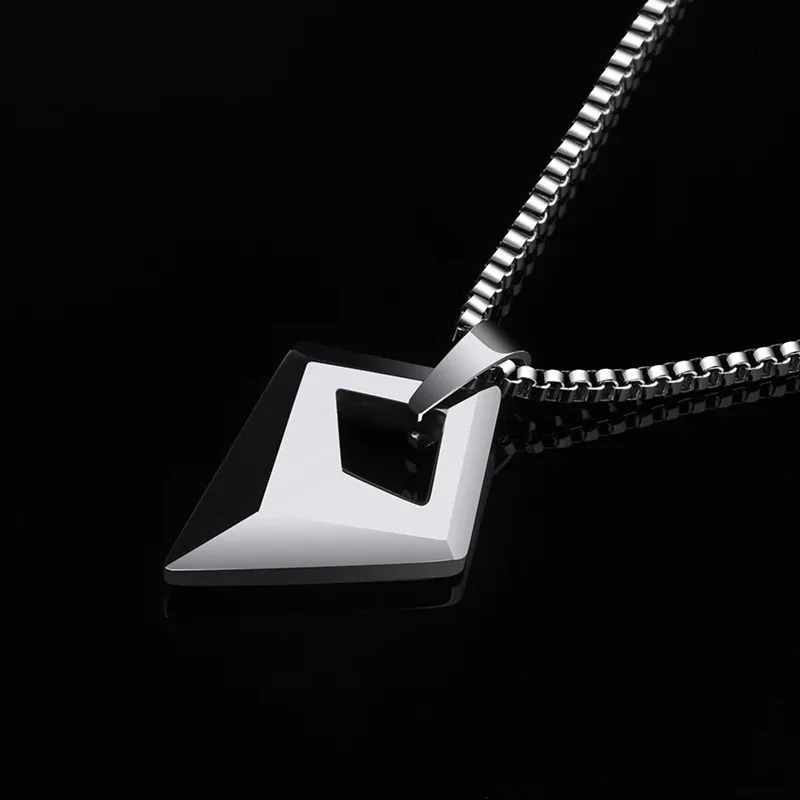 Customized Sier Color Tungsten Pendant Man with Titanium Steel Chain Necklace Length 50cm/55cm for Males Gift 240710_voghion.com