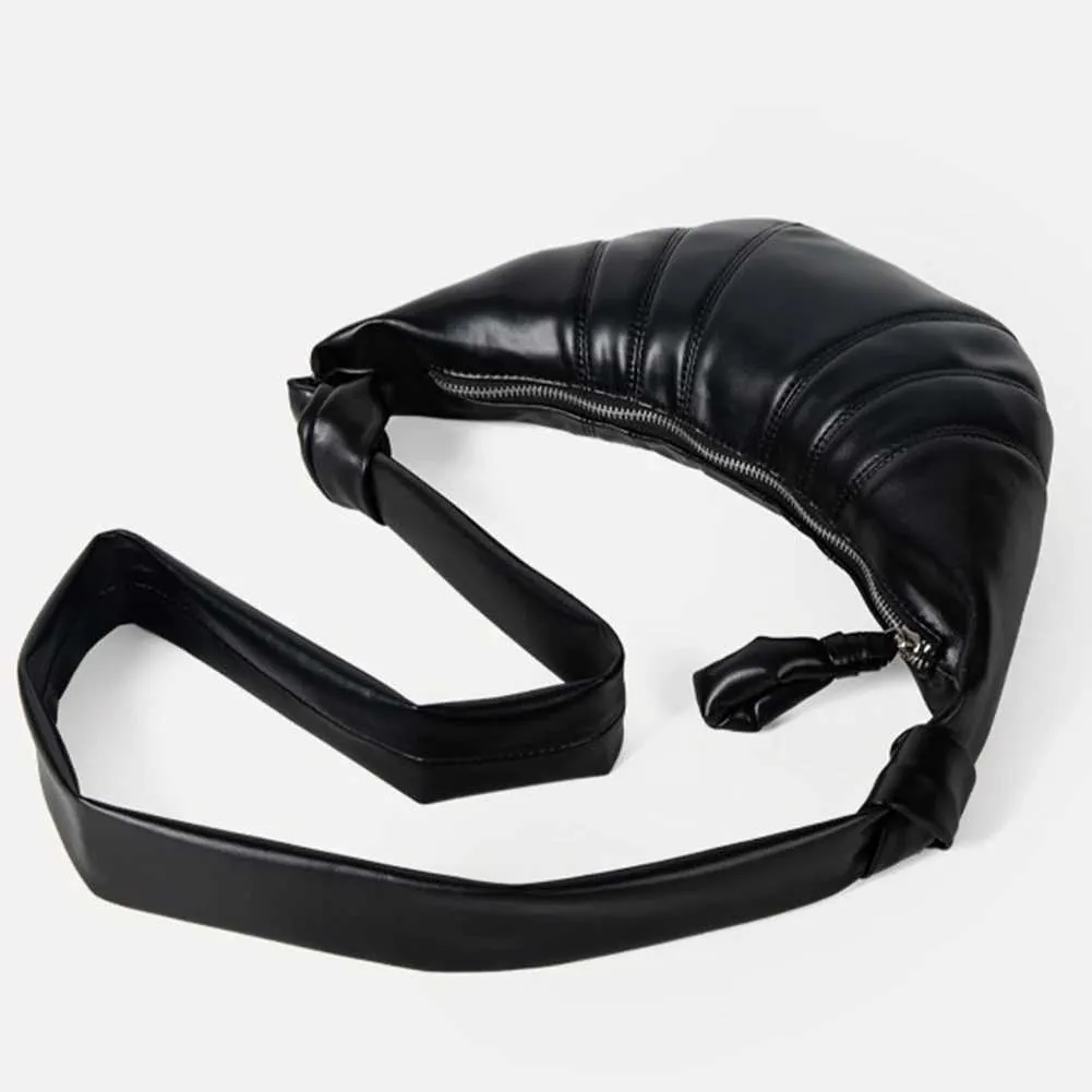 Stilvolle Umhängetasche aus Kuhhorn für Damen mit großem Fassungsvermögen und Reißverschluss zum Pendeln, Halbmond-Design, PU-Leder für Partys_voghion.com