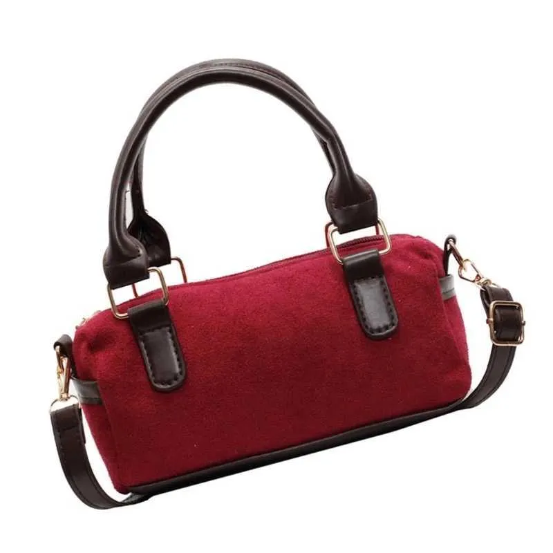 Borsa a tracolla retrò da donna, borsa alla moda in pelle PU con stili vintage, borsa a tracolla per uso in ufficio C241217_voghion.com