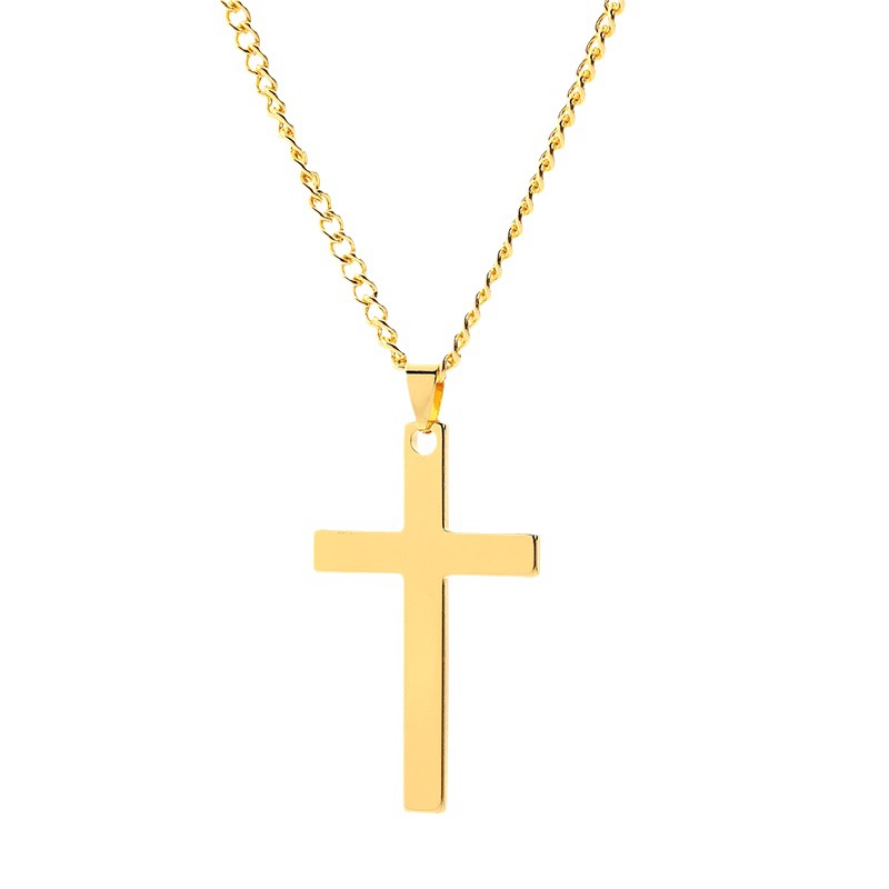 Collana con ciondolo in acciaio al titanio da uomo con croce in acciaio inossidabile Kayi New_voghion.com