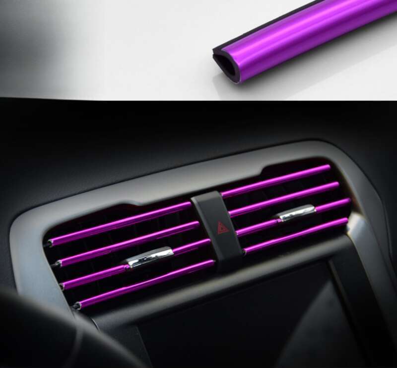 Clemă decorativă pentru ventilația aerului condiționat auto, modificarea consumabilelor interioare, în formă de U, bandă strălucitoare galvanizată_voghion.com