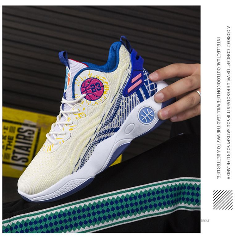Neue Herren Frühjahr/Sommer Atmungsaktives Mesh Modische Flyknit Casual Jugend Basketball Dicke Sohle Laufsportschuhe_voghion.com