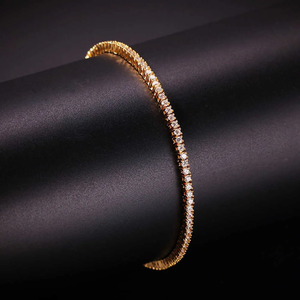 Cubic Zirconia Tennis Bracelet Gold Plated Bangle For Women_voghion.com