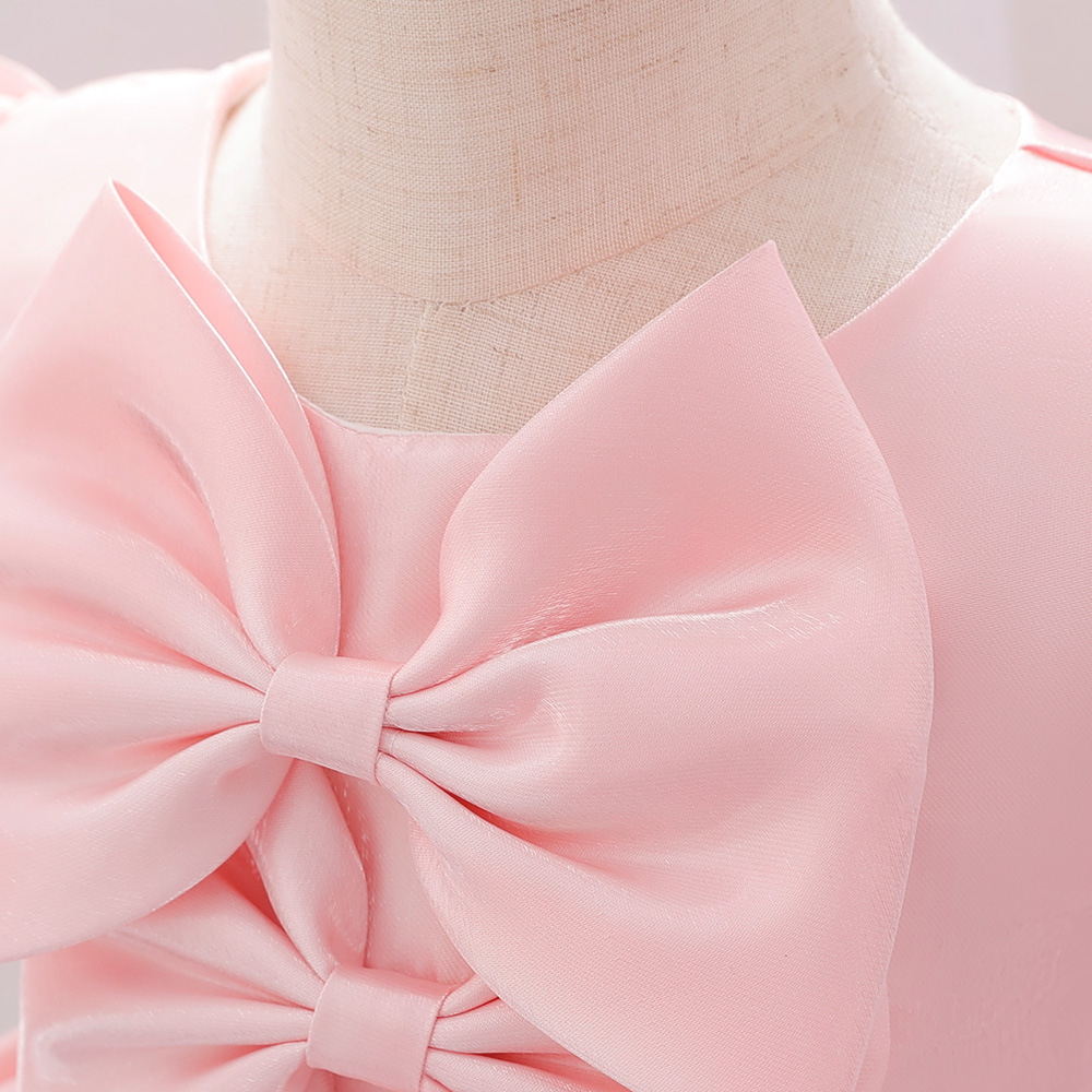 Mère et enfants filles européennes et américaines s'habillent robe de princesse robe à manches bouffantes pour bébé robe de baptême pour bébé d'un an_voghion.com